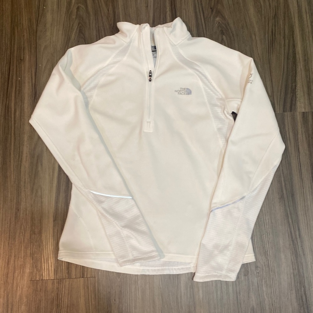 The North Face Womens White Flight Series Quarter Zip Fleece Jacket Size Xs